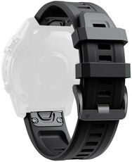 Cinturino QuickFit 26mm, in silicone, nero, fibbia nera (Garmin Fenix 7X/6X/5X, Tactix, ecc.)