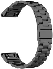 Cinturino in metallo QuickFit 26mm, acciaio, nero (Garmin Fenix 7X/6X/5X, Tactix, ecc.)