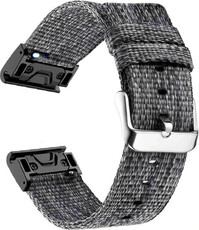 Cinturino in nylon Ricardo 22mm (per Garmin Fenix 8/7/6 (47mm), Epix 2, ecc.), grigio V1, QuickFit