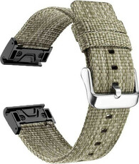 Cinturino QuickFit 22mm, in nylon, verde chiaro, fibbia in acciaio (Garmin Fenix 7/6/5, Epix 2, MARQ, ecc.)