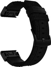 Cinturino QuickFit 26mm, nylon, nero, fibbia nera (Garmin Fenix 7X/6X/5X, Tactix, ecc.)