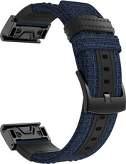 Cinturino QuickFit 26mm, in nylon, blu, fibbia nera (Garmin Fenix 7X/6X/5X, Tactix, ecc.)