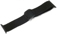 Cinturino per Apple Watch, in nylon, nero, fibbia nera (casse da 38/40/41mm)