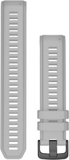 Cinturino Garmin Instinct 2, in silicone, grigio, fibbia nera