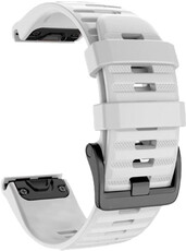 Cinturino QuickFit 20mm, in silicone, bianco, fibbia nera (Garmin Fenix 7S/6S/5S)