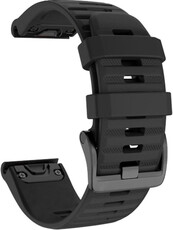 Cinturino QuickFit22 mm, in silicone, nero, fibbia scura (Garmin Fenix 7/6/5, Epix 2 ecc.)