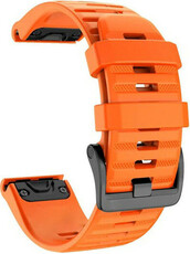 Cinturino QuickFit 22mm, in silicone, arancione, fibbia nera (Garmin Fenix 7/6/5, Epix 2, MARQ, ecc.)