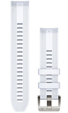 Cinturino Garmin Quickfit 22mm, in silicone, bianco, fibbia argento (MARQ 2)