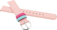 Cinturino in pelle per bambini 14mm, rosa chiaro, fibbia argento
