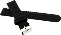 Cinturino in silicone per bambini 16 mm, nero, di fantasia, fibbia argento
