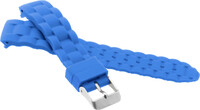 Cinturino in silicone per bambini 18 mm, blu, fibbia argento