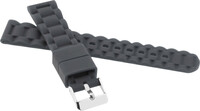 Cinturino in silicone per bambini 18 mm, grigio scuro, fibbia argento