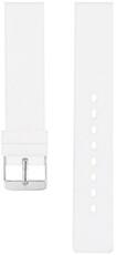 Cinturino in silicone per bambini 18mm, bianco, fibbia argento