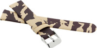 Cinturino in pelle per bambini 16mm, screziato (beige/marrone), fibbia argento