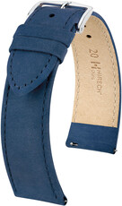 Cinturino in pelle Hirsch Osiris Nubuk L 03433080-2, blu, vitello