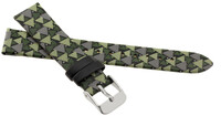 Cinturino in poliuretano per bambini 16mm, screziato (verde/grigio), fibbia argento