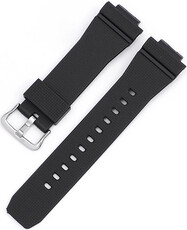 Cinturino per Casio G-Shock, in silicone, nero, fibbia argento (per i modelli GA-2100/GA-2110, DW-5600, GW-6900)