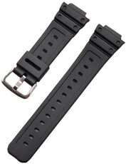 Cinturino per Casio G-Shock, in plastica, nero, fibbia argento (per i modelli GA-2100/GA-2110, DW-5600, GW-6900)