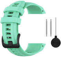 Cinturino per Garmin Instinct, in silicone, turchese, fibbia nera