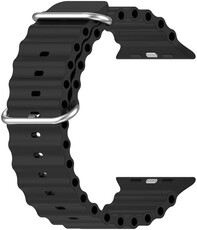 Cinturino per Apple Watch, in silicone, nero (per casse da 42/44/45/49mm)
