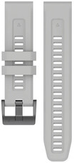 Cinturino QuickFit 22mm, in silicone, grigio chiaro, fibbia nera (Garmin Fenix 7/6/5, Epix 2, MARQ 2, ecc.)