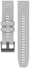 Cinturino QuickFit 26mm, in silicone, grigio chiaro, fibbia nera (Garmin Fenix 7X/6X/5X, Tactix, ecc.)