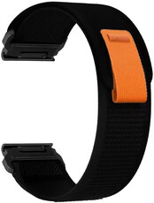 Cinturino QuickFit 26mm, in nylon, nero, velcro (Garmin Fenix 7X/6X/5X, Tactix, ecc.)