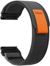 Cinturino QuickFit 26mm, in nylon, nero-grigio, velcro (Garmin Fenix 7X/6X/5X, Tactix, ecc.)