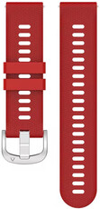 Cinturino Quick Release 18mm, in silicone, rosso, fibbia argento (Garmin Venu 2S, Vívoactive 4S, Forerunner 265S, Venu 3S, ecc.)
