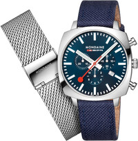 Mondaine Grand Cushion Quartz MSL.41440.LD.SET (+ cinturino in metallo di ricambio)