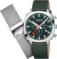 Mondaine Grand Cushion Quartz MSL.41460.LF.SET (+ cinturino in metallo di ricambio)