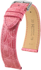 Cinturino in pelle Hirsch Genuine Croco 18900825-2, rosa, pelle di coccodrillo, Quick Release