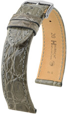 Cinturino in pelle Hirsch Genuine Croco 18900830-2, grigio, pelle di coccodrillo, Quick Release