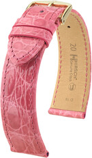Cinturino in pelle Hirsch Genuine Croco L 18920825-7, rosa, pelle di coccodrillo, lunghezza L, Quick Release