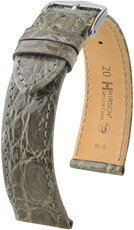Cinturino in pelle Hirsch Genuine Croco L 18920830-2, grigio, pelle di coccodrillo, lunghezza L, Quick Release