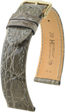 Cinturino in pelle Hirsch Genuine Croco L 18920830-7, grigio, pelle di coccodrillo, lunghezza L, Quick Release