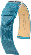 Cinturino in pelle Hirsch Genuine Croco L 18920883-2, blu, pelle di coccodrillo, lunghezza L, sgancio rapido
