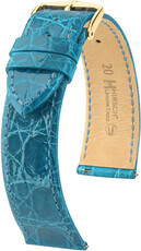 Cinturino in pelle Hirsch Genuine Croco L 18920883-7, blu, pelle di coccodrillo, lunghezza L, sgancio rapido