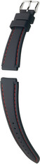 Cinturino in silicone Hirsch Belize L 40268851-2, nero, lunghezza L