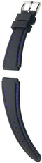 Cinturino in silicone Hirsch Belize L 40268852-2, nero, lunghezza L