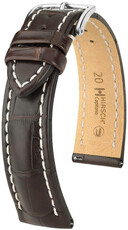Cinturino in pelle Hirsch Capitano L 04807019-2, marrone, pelle di alligatore, lunghezza L, sgancio rapido
