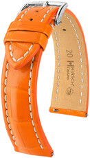 Cinturino in pelle Hirsch Capitano L 04807076-2, arancione, pelle di alligatore, lunghezza L, Quick Release
