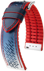 Cinturino in pelle Hirsch Soccer L 0922002080-2, blu, pelle di vitello, lunghezza L, sgancio rapido