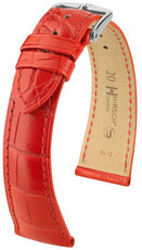 Cinturino in pelle Hirsch London 04307129-2, rosso, pelle di alligatore, Quick Release