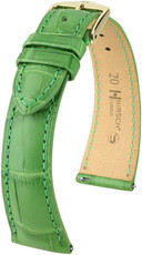 Cinturino in pelle Hirsch London 04307142-7, verde, pelle di alligatore, Quick Release