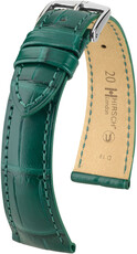 Cinturino in pelle Hirsch London 04307149-2, verde, pelle di alligatore, Quick Release