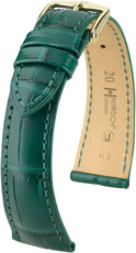 Cinturino in pelle Hirsch London 04307149-7, verde, pelle di alligatore, Quick Release