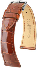 Cinturino in pelle Hirsch London 04307170-2, marrone, pelle di alligatore, Quick Release