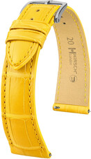 Cinturino in pelle Hirsch London 04307172-2, giallo, pelle di alligatore, Quick Release