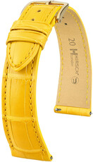 Cinturino in pelle Hirsch London 04307172-7, giallo, pelle di alligatore, Quick Release